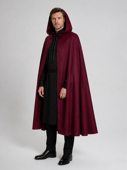 Long Polyester Hooded Cosplay Cape side view
