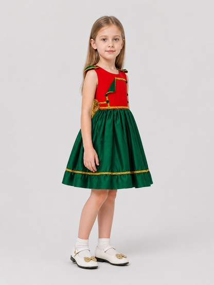 Santa Claus Christmas Dress with Full Skirt side view