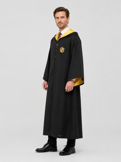 Black Gryffindor Robe with Hood for Cosplay side view