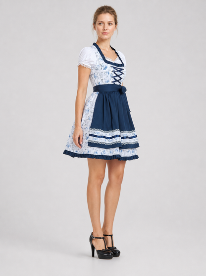 Floral Apron Dress for Beer Festivals side view