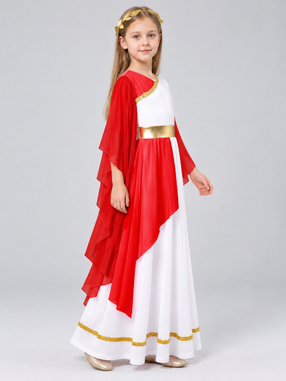 Greek-Style Carnival Dress with Gold Belt