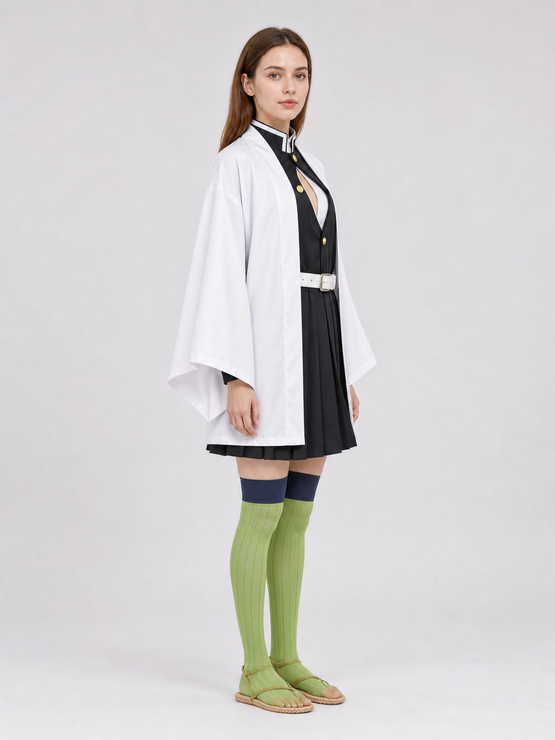 Anime-inspired cosplay costume with cape