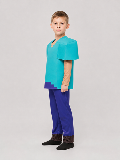 Minecraft-Style Character Costume for Cosplay