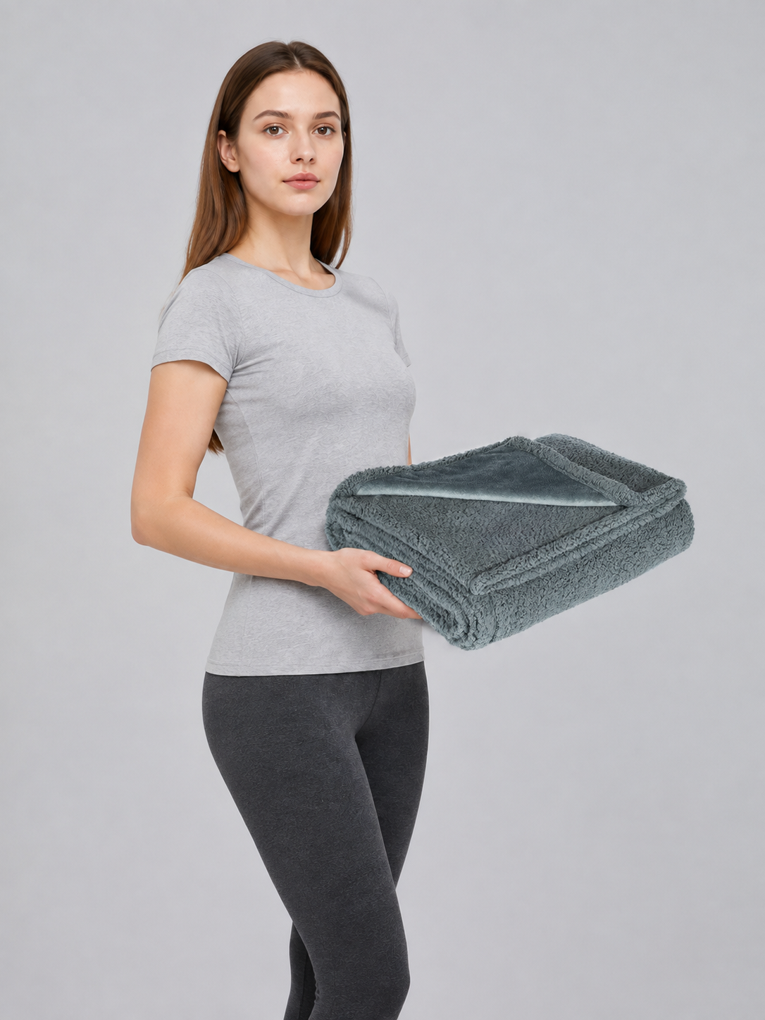 Water-Resistant Pet Blanket, Gray side view
