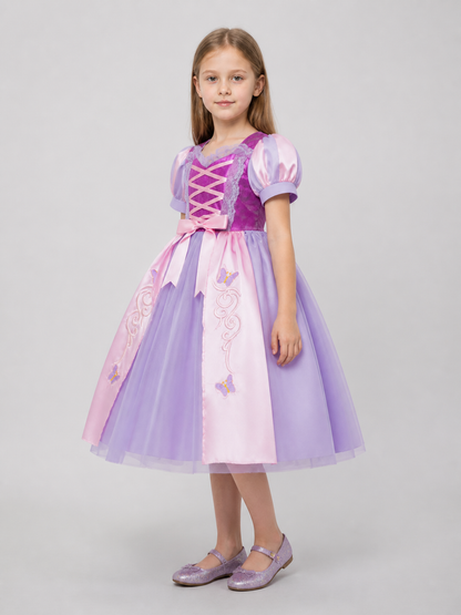 Purple Princess Costume Dress with Full Skirt for Cosplay side view