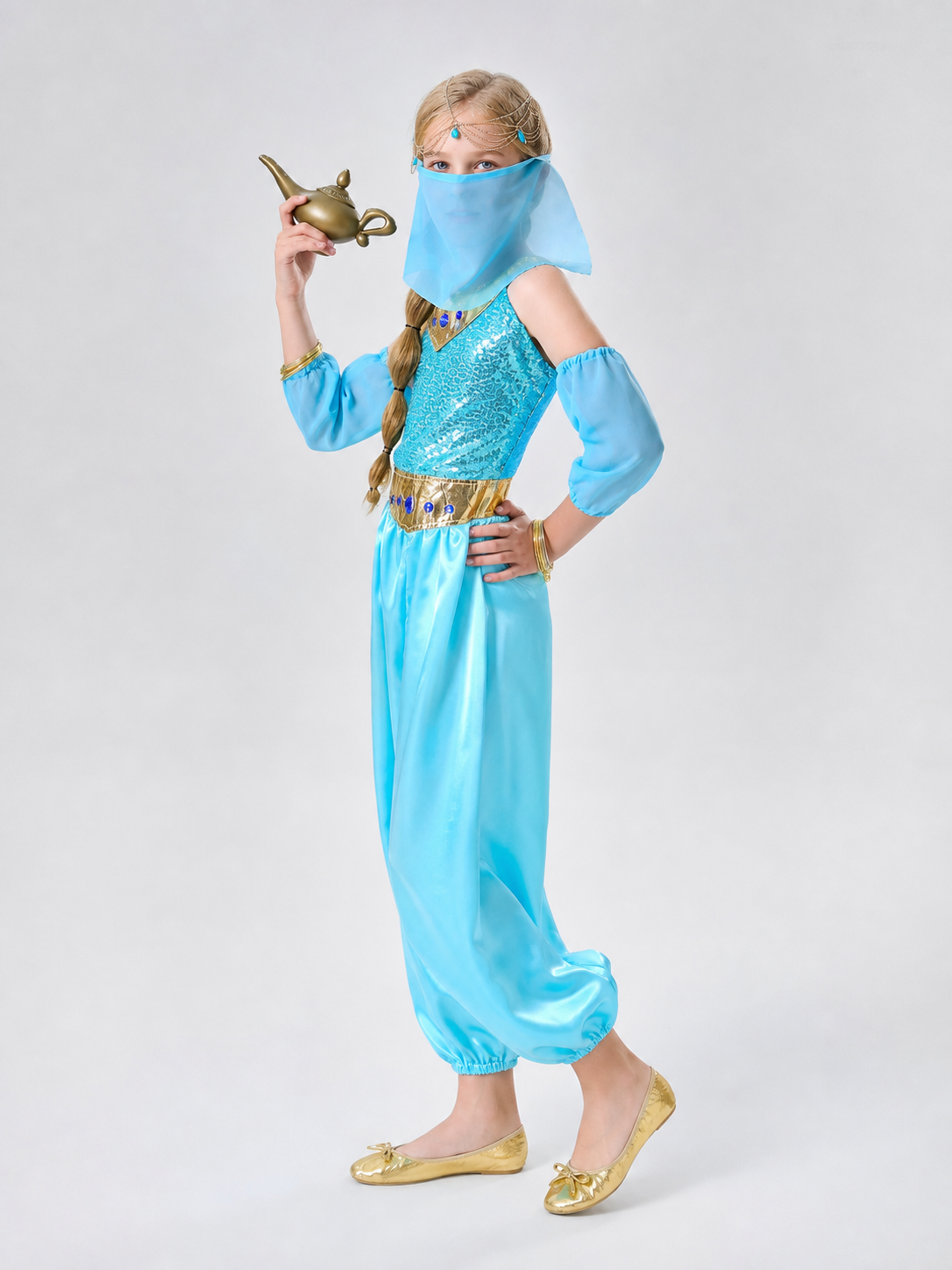 Arabian-style costume with veil and belt