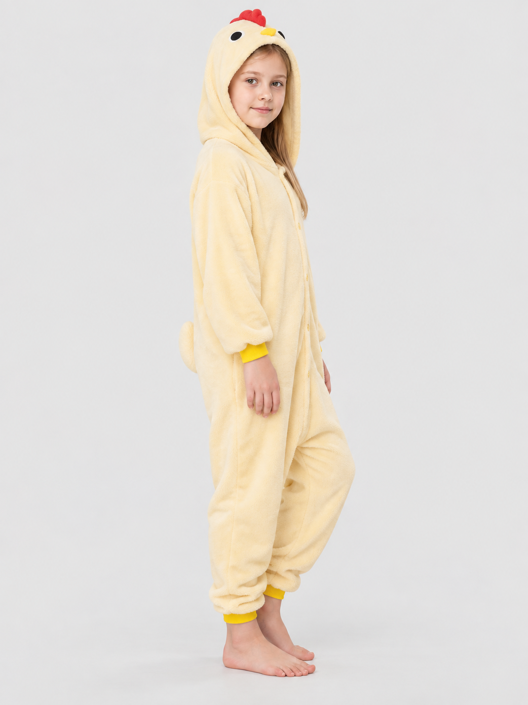 Hooded Pajama Jumpsuit with Chick Face