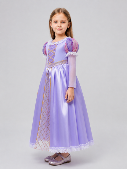 Purple Princess Dress for Cosplay, Sequins, Lace side view