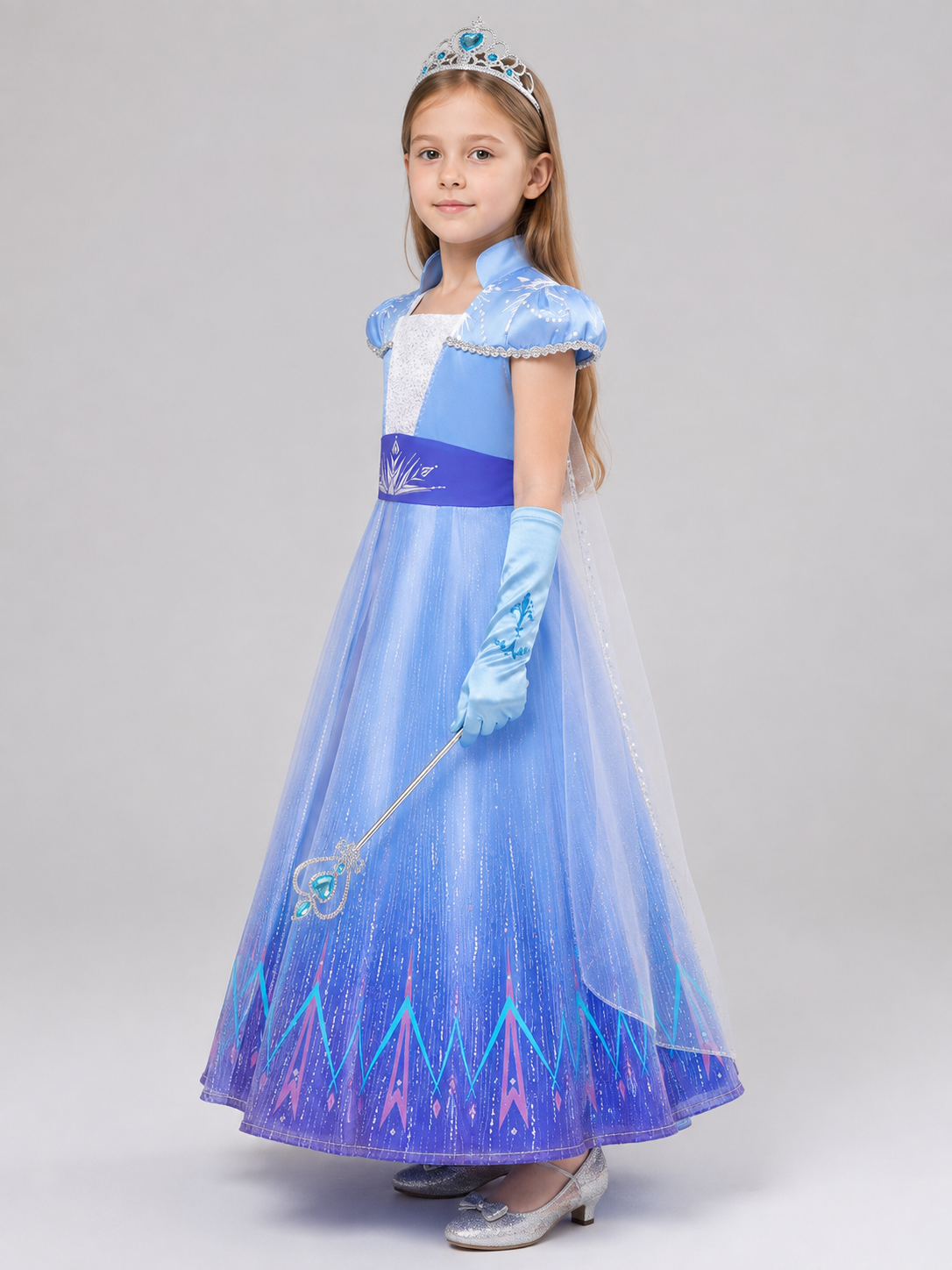 Costume Dress with a Full Layered Skirt side view