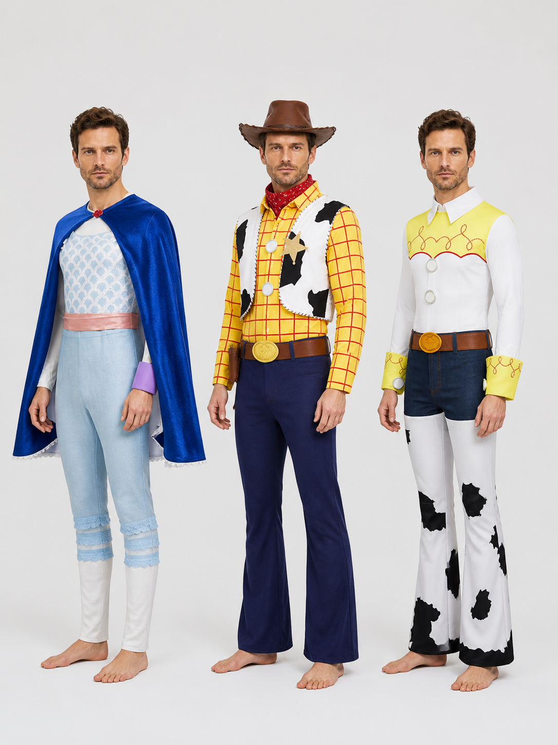 Toy Story Cosplay Costume: Woody, Bo Peep, Jessie side view
