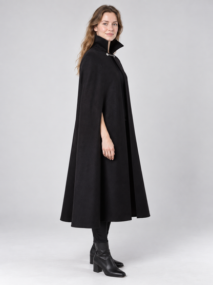 Black Carnival Cape with High Collar