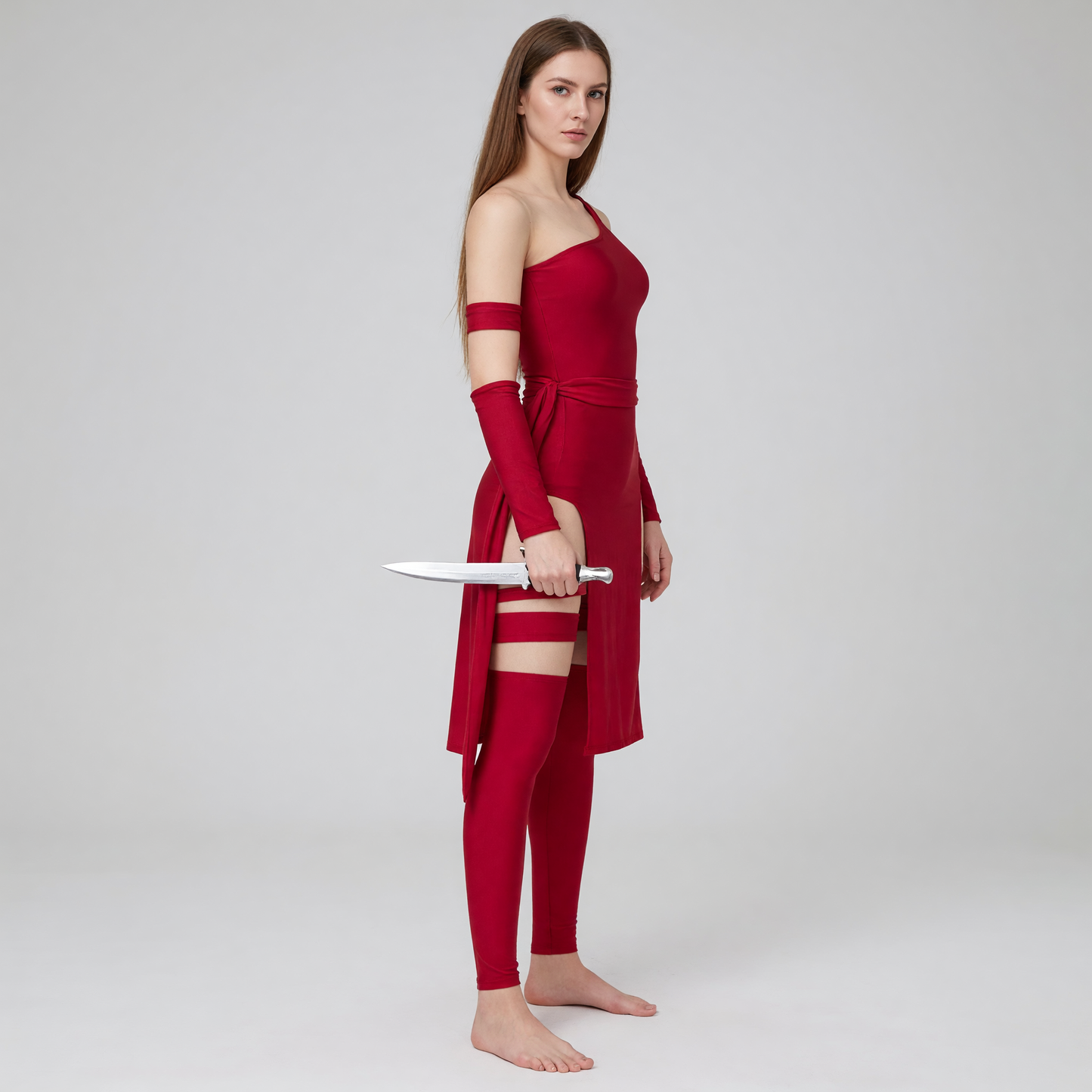 Marvel Elektra Red Cosplay Costume with Accessories