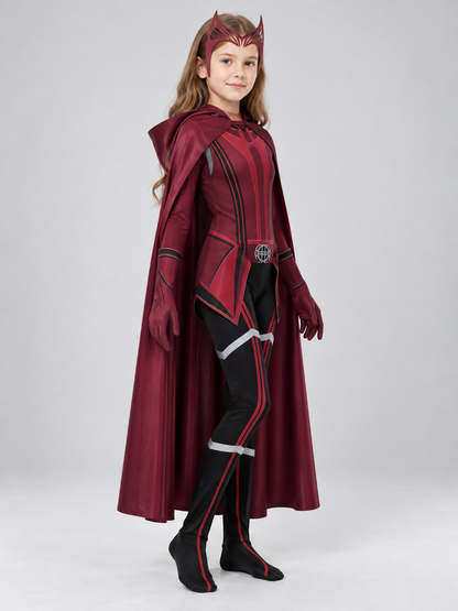 Scarlet Witch Cosplay Costume with Cape and Headpiece