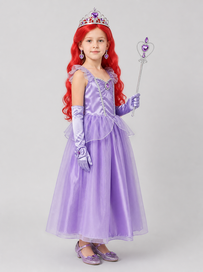 Princess Cosplay Accessories Set: Crown, Wig side view