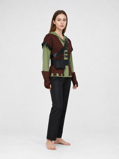Green Arrow cosplay costume with vest and belt