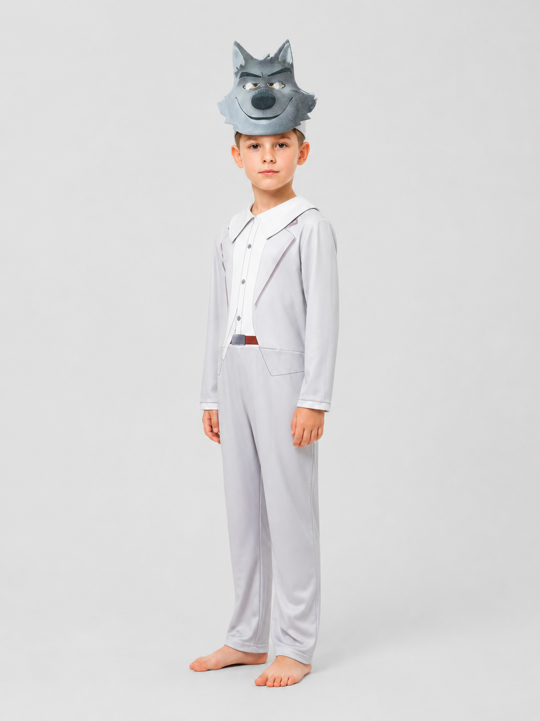 Gray Wolf Cosplay Costume: Jumpsuit and Mask side view
