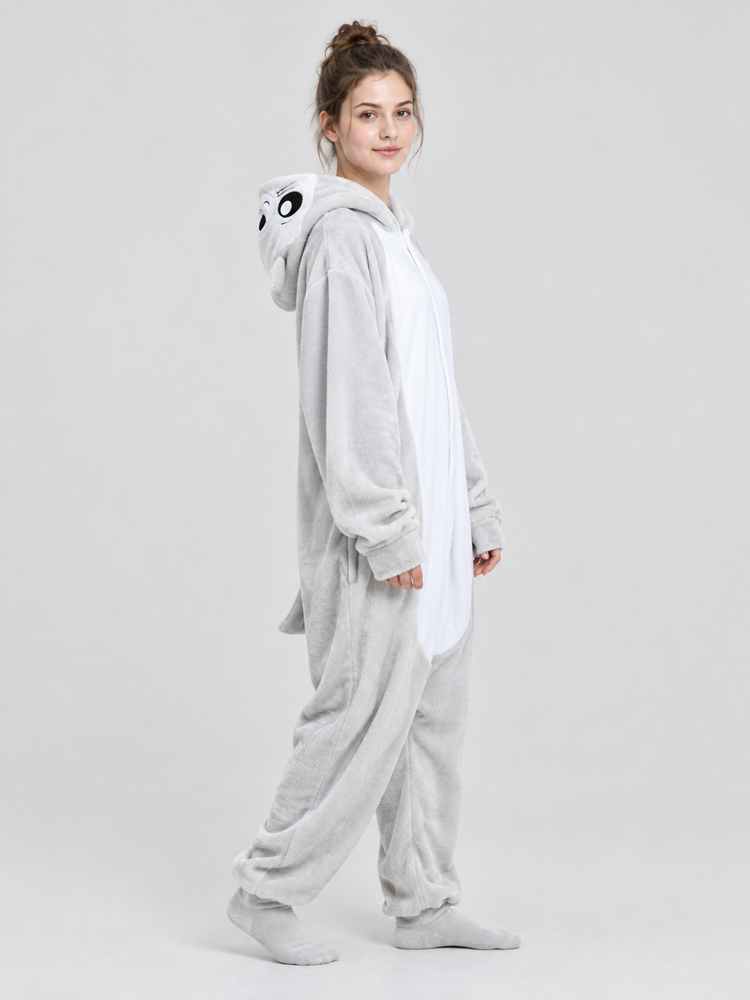 Flannel Sea Lion Kigurumi Jumpsuit with Face