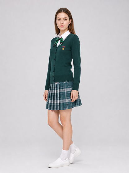 School Uniform Cosplay Costume: Cardigan, Shirt, and Skirt