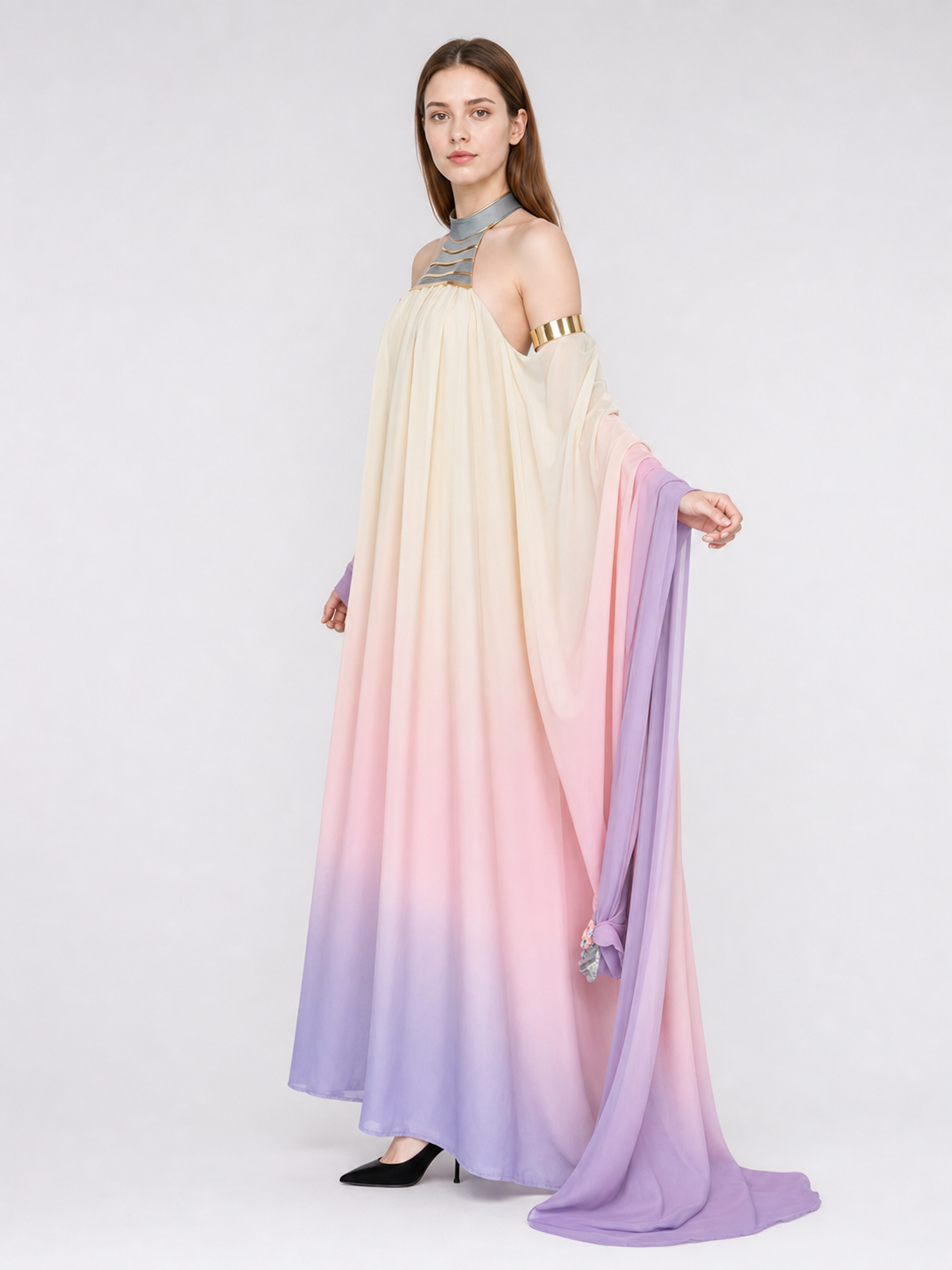 Amidala Cosplay Dress with Draping and Train