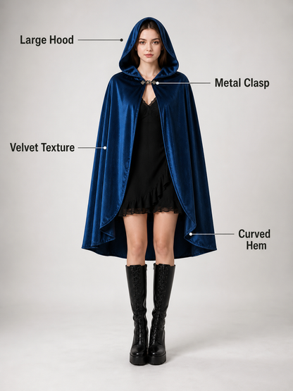 Blue Carnival Hooded Cape for Stage