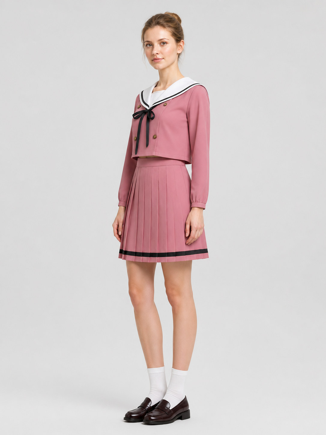 Waguri Kaoruko Cosplay Costume, School Uniform, Sailor Uniform side view