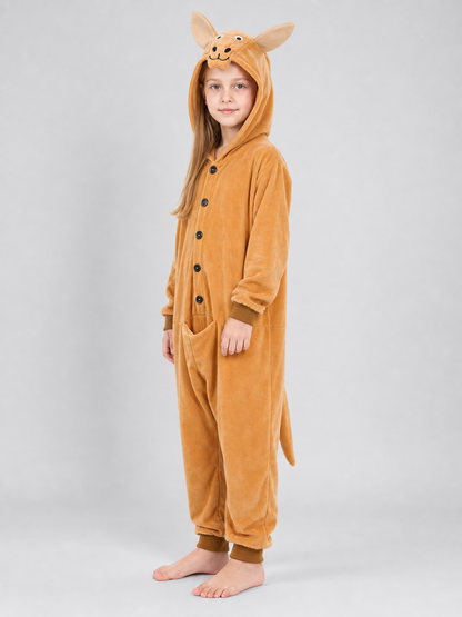 Kangaroo Hooded Costume Jumpsuit