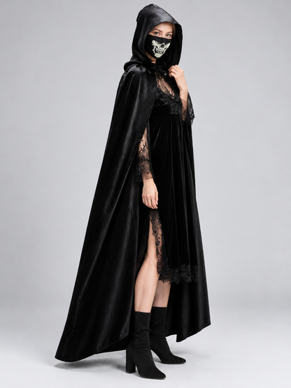 Costume Cloak with Hood and Mask side view