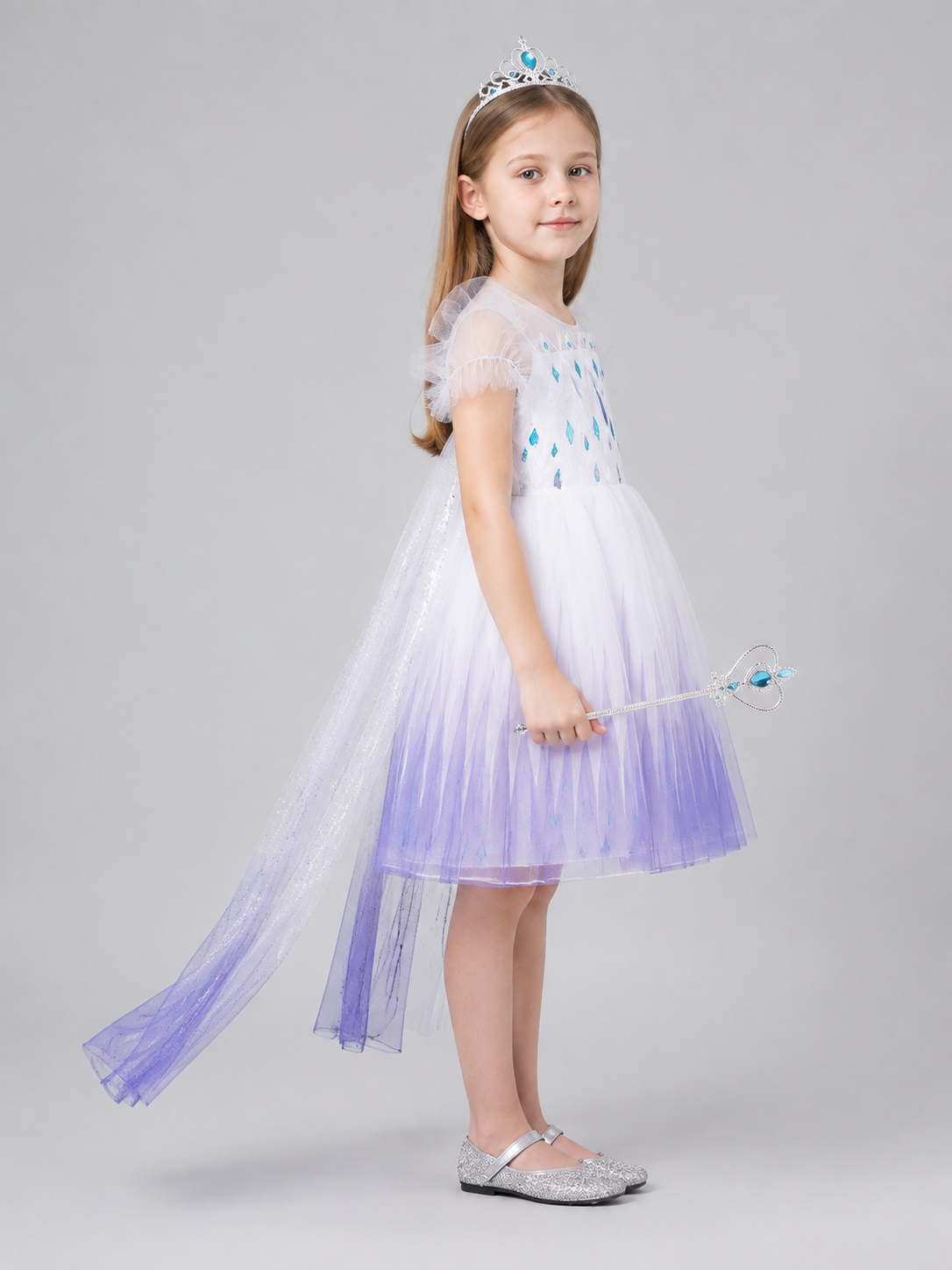 Carnival Dress with a Layered Skirt side view