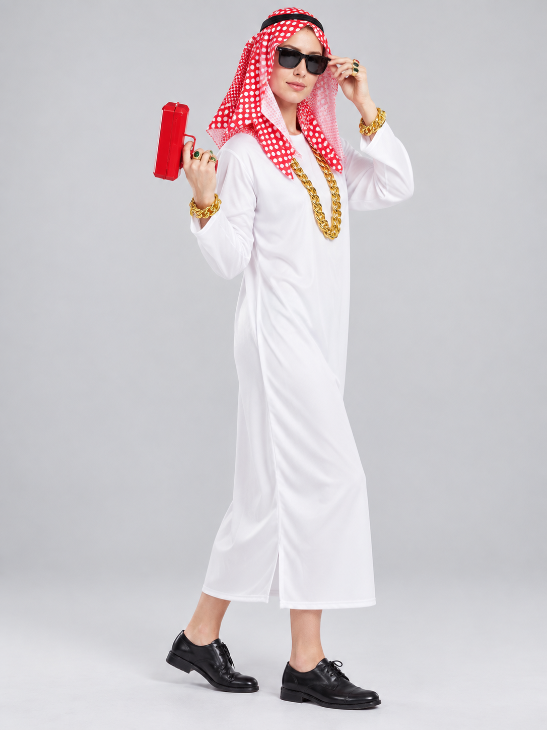Arabic-Style Carnival Costume with Scarf side view