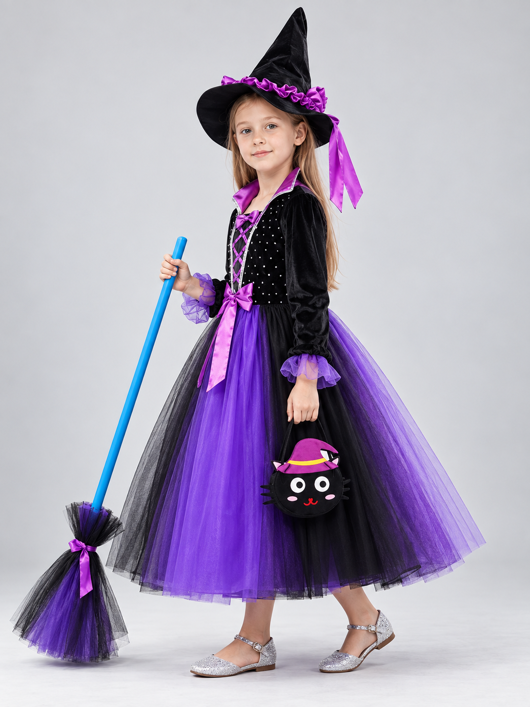 Witch Costume with Full Skirt side view