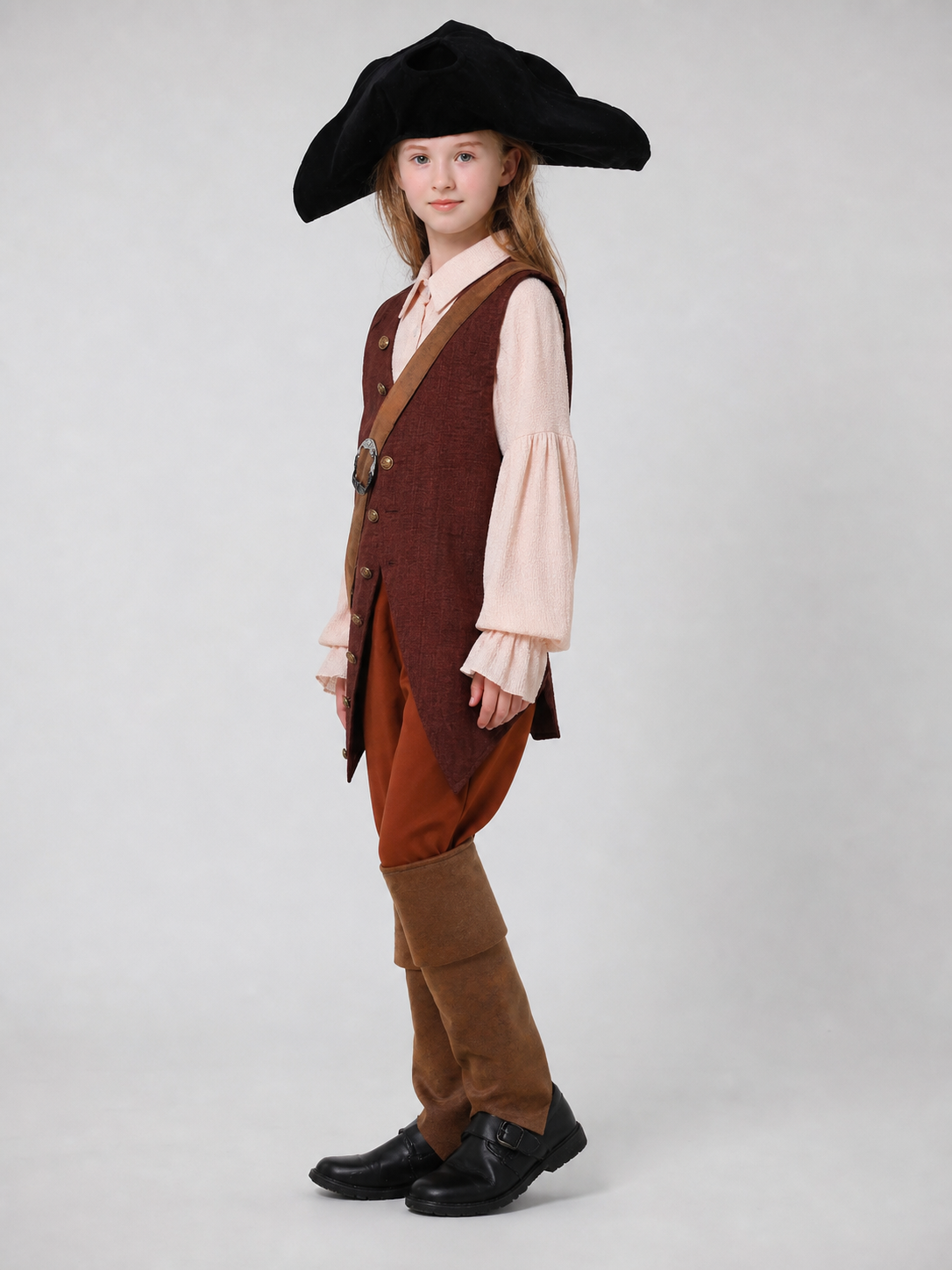 Pirate Costume with Vest and Tricorn Hat