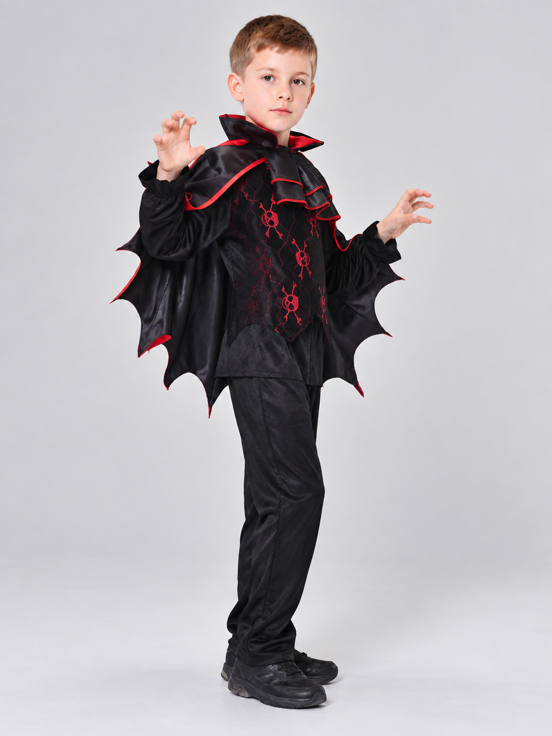 Vampire Costume with Red Trim side view