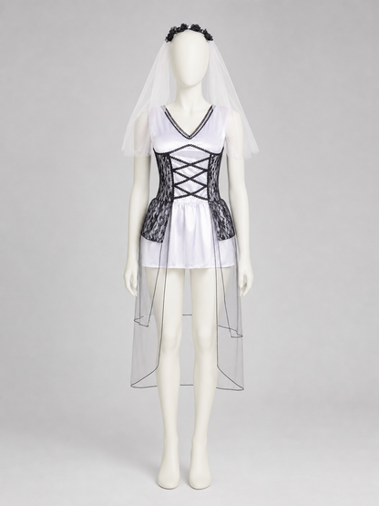 Stage Dress with Corset, Veil, and Lace