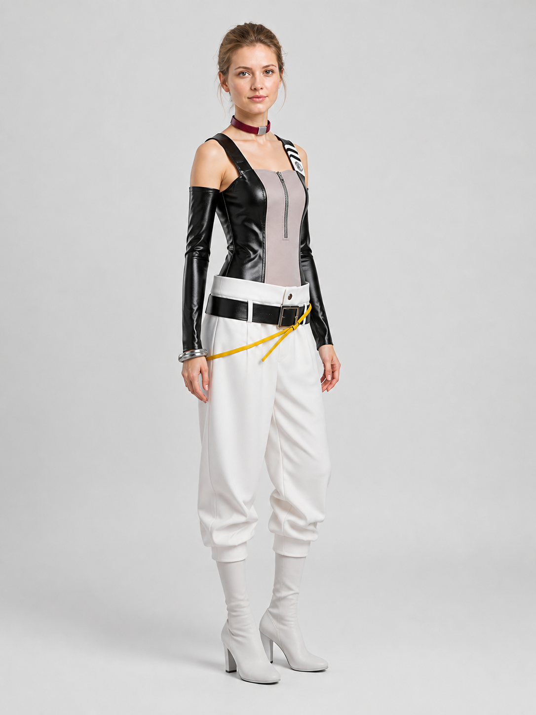 Semyu Griers Cosplay Costume with Belt and Arm Sleeves side view