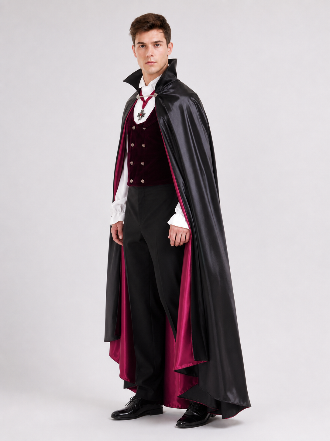 Vampire Costume with Cape, Vest, and Trousers