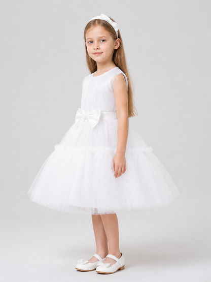 L2066XZ Tutu Dress with Tulle Skirt and Bow side view