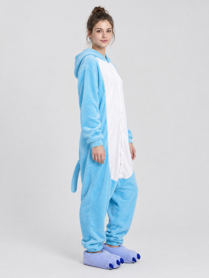 Hooded Pajama Jumpsuit with White Insert