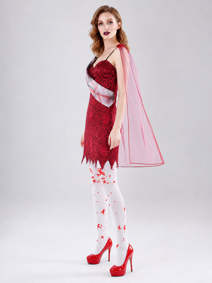 Costume with Dress and Sheer Cape