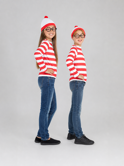 Red and White Striped T-Shirt for Cosplay