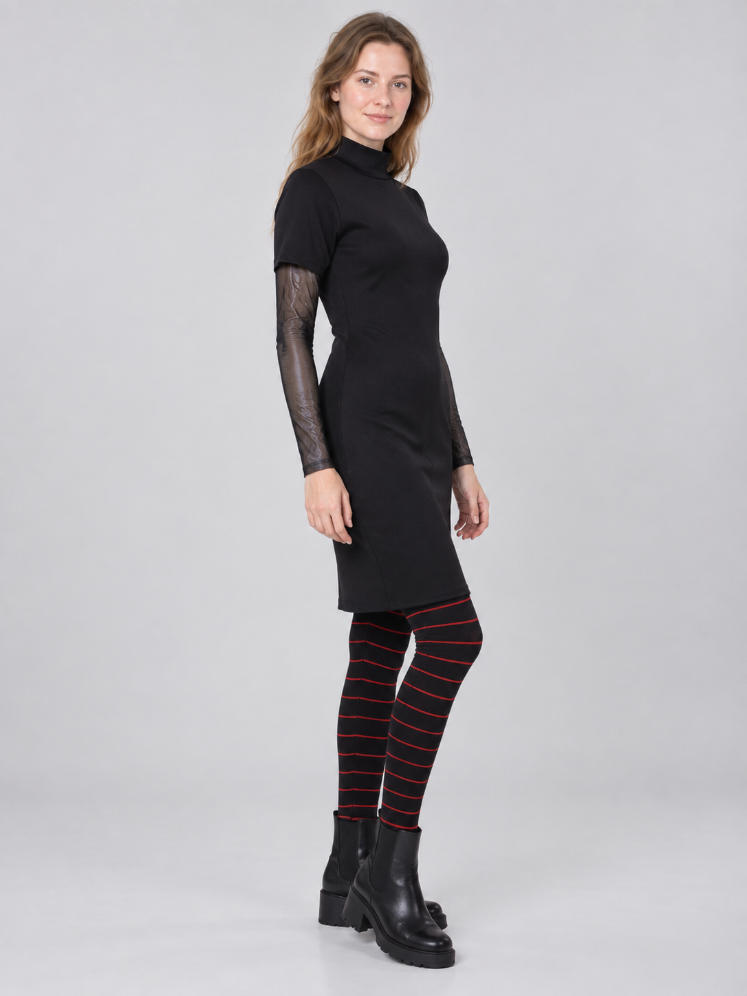 Vampire Costume with Black Dress and Leggings