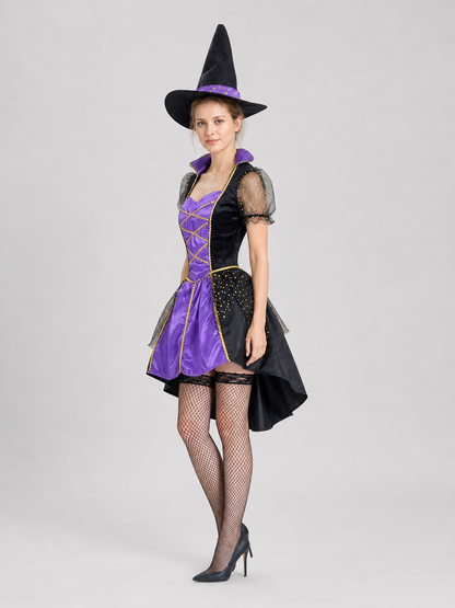 Witch Costume: Halloween Dress with Hat side view