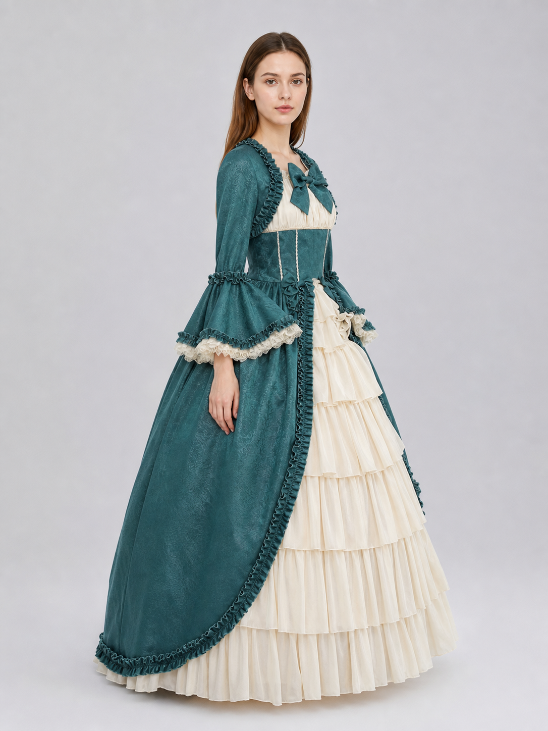 Gothic Victorian-Style Dress with a Bow