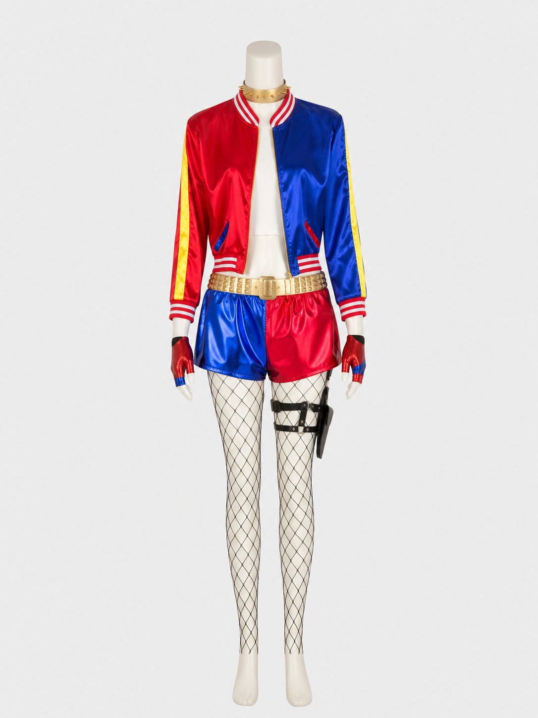 Harley Quinn Cosplay Costume: Jacket and Shorts side view