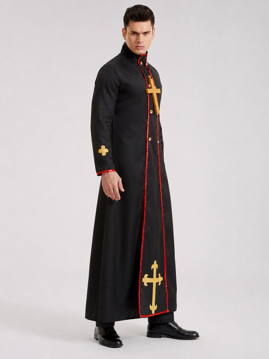 Halloween Clergy Costume, Black Robe