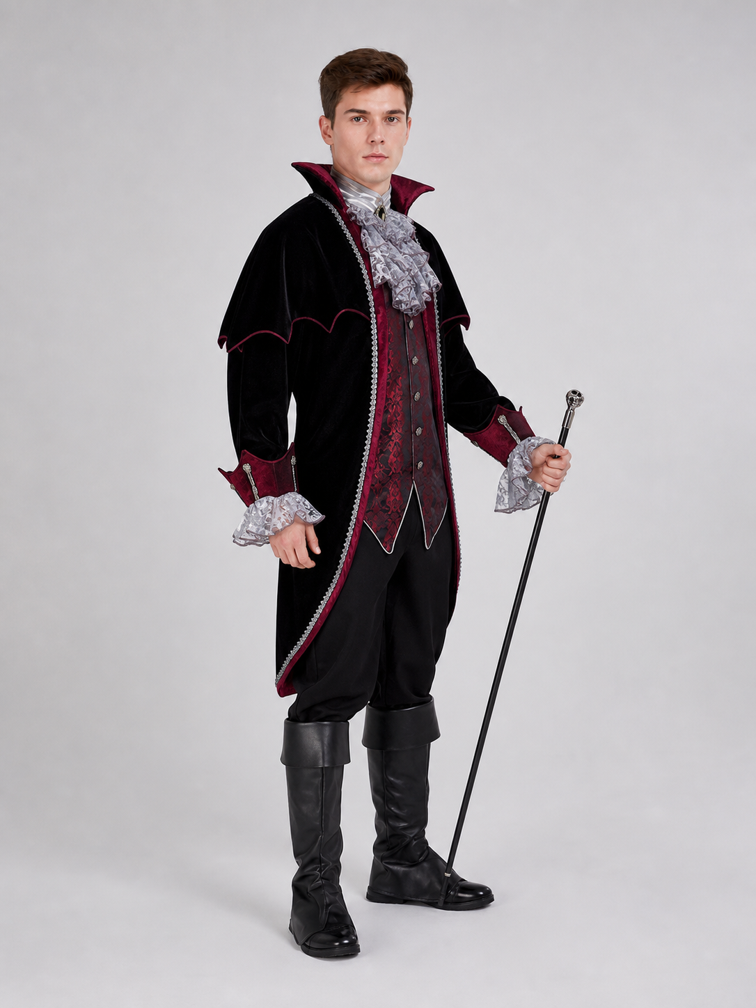 Gothic-Style Vampire Costume with Top Hat