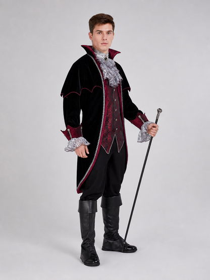 Gothic-Style Vampire Costume with Top Hat