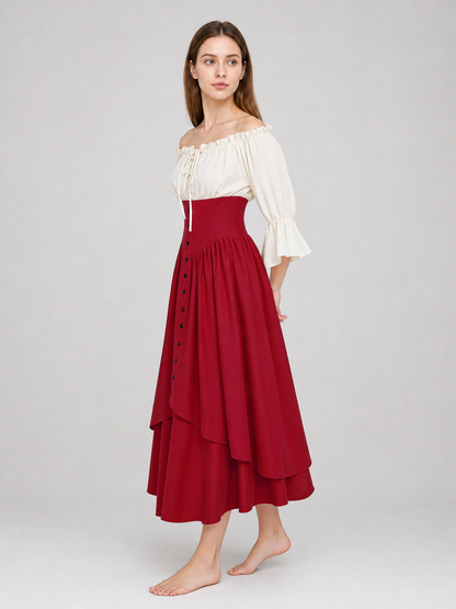 Vintage Off-the-Shoulder Dress