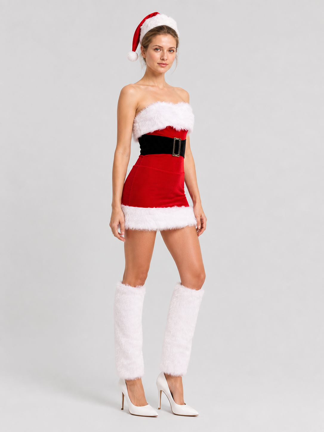 Santa Claus Christmas Costume with Dress side view