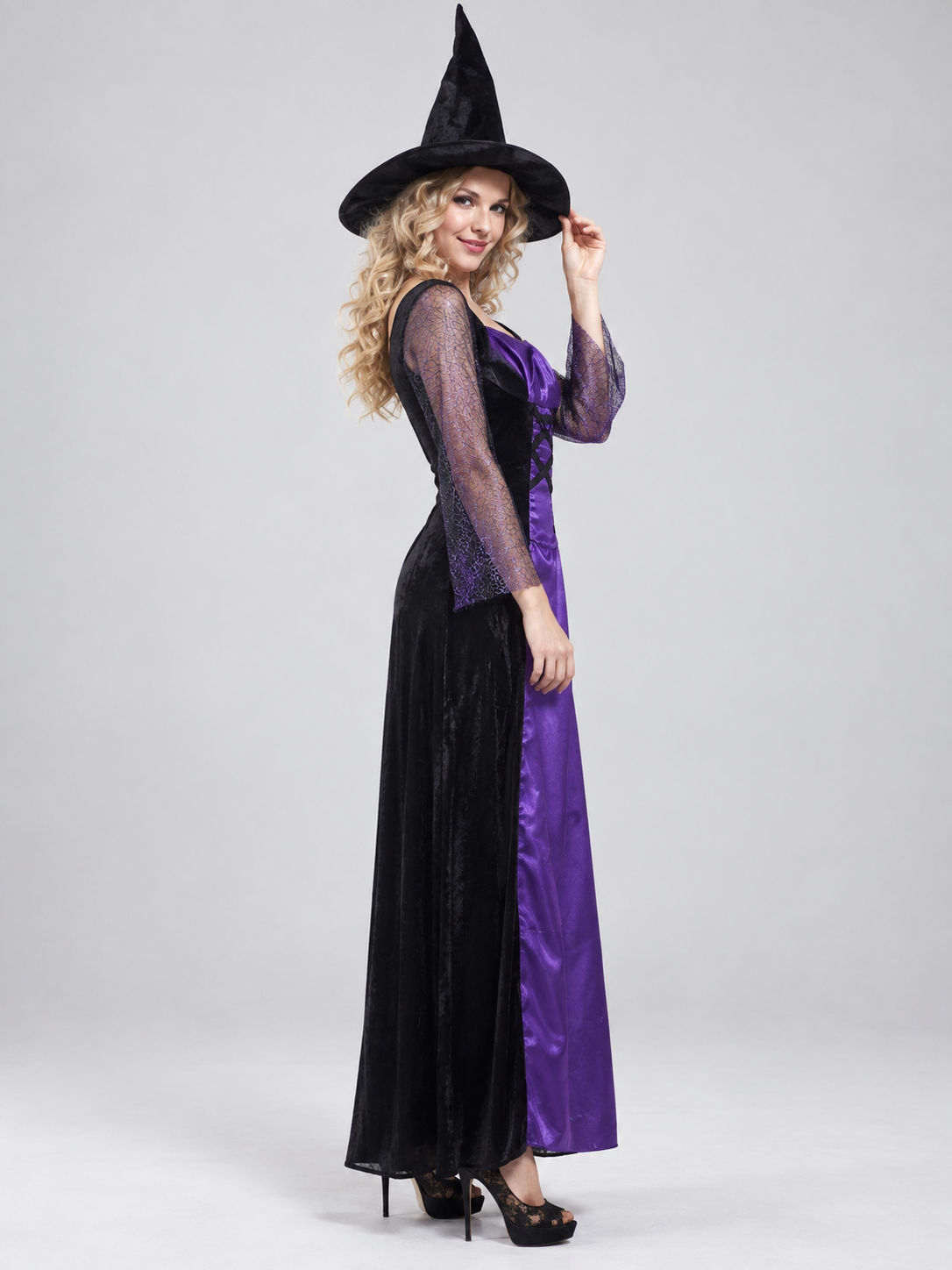 Witch Costume: Dress, Hat, Purple