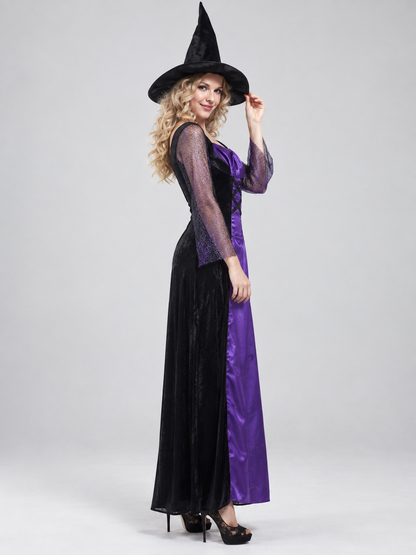 Witch Costume: Dress, Hat, Purple